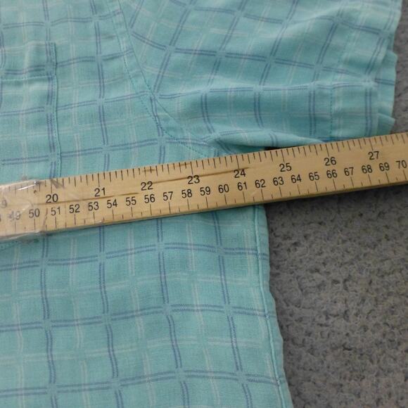 Tommy Bahama Shirt Mens XL Button Up Silk Blend Check Blue Hawaiian Tropical - Picture 6 of 8